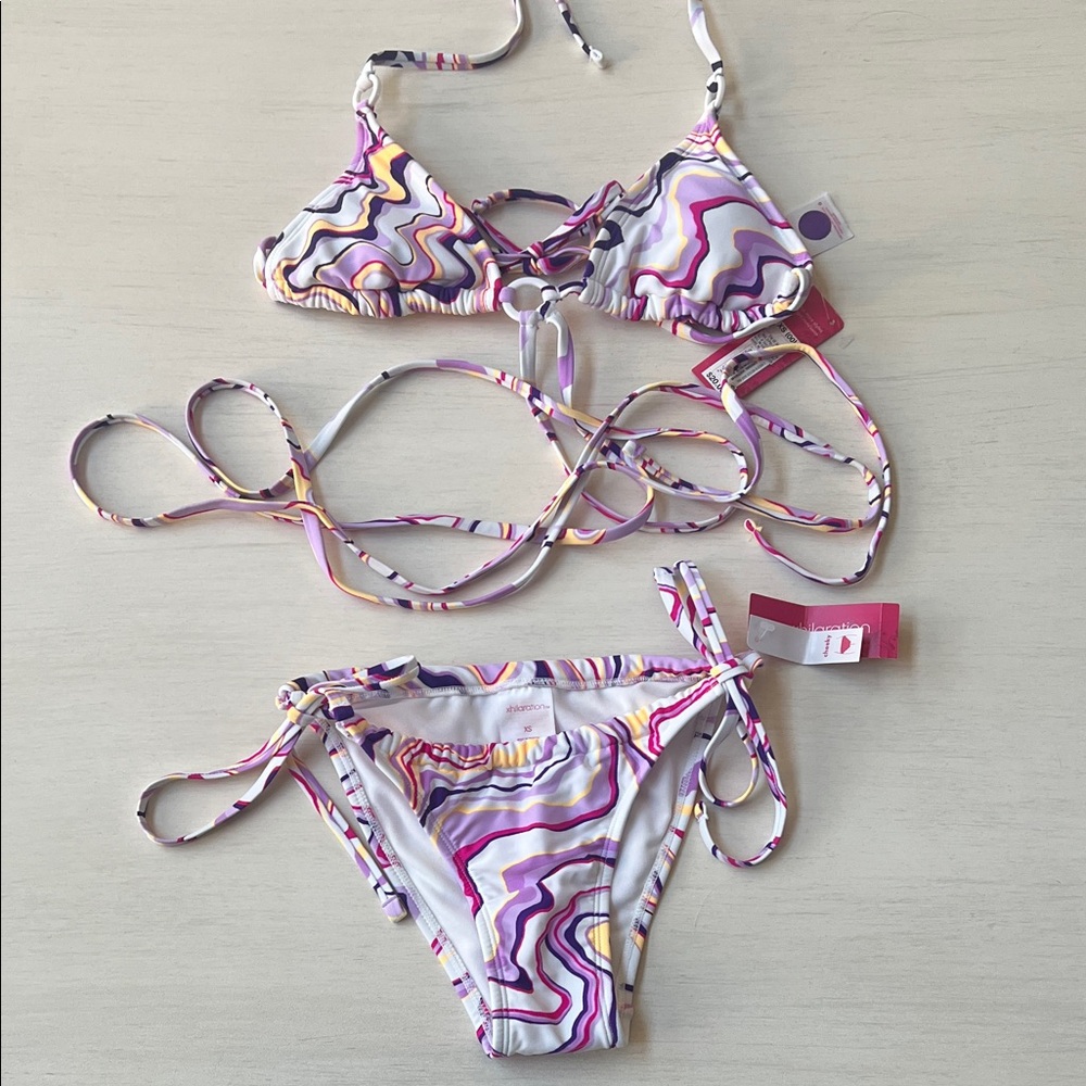 Xhilaration Multicolor Swirl Bikini Bottom
